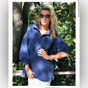 NWT - Sloppy Joe - Open collar sweatshirt - Size 3 - Navy